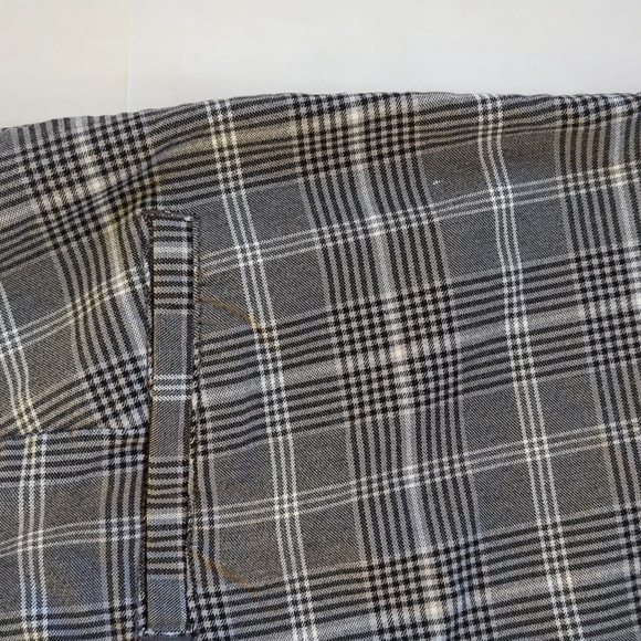 Hollister Plaid Ultra High Rise Viscose Blend Pants LARGE Black Gray White - Picture 15 of 16